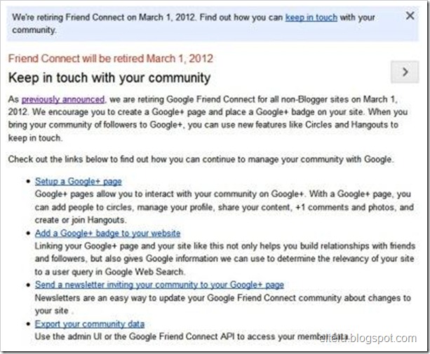 Screenshot Penghentian Layanan Google Friend Connect Screenshot Penghentian Layanan Google Friend Connect