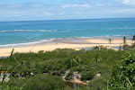 View of beach, river, and mangroves,Trancoso, Brazil