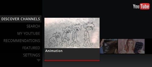 YouTube movies in Television mode