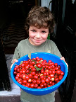 My son, Leo, with the crop.