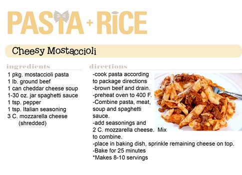 Cheesy Mostaccioli