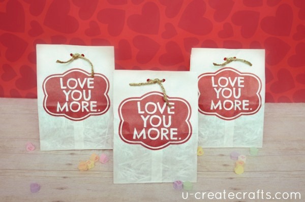 Love you more Valentine Bag Tutorial u-createcrafts.com