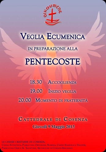 Locandina Veglia Ecumenica Pentecoste 2013