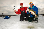 Ice fishing for Walleye in Algoma