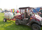 Harry Verney Badminton's site manager arrives just after the fire engine with his water for the fire!