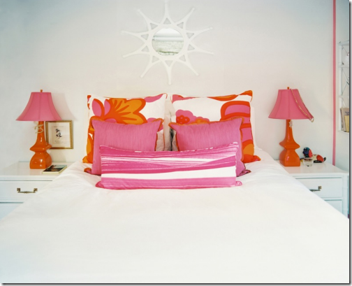 orange and pink girls bedroom