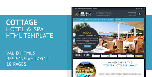 Cottage Responsive Hotel Template - Travel Retail