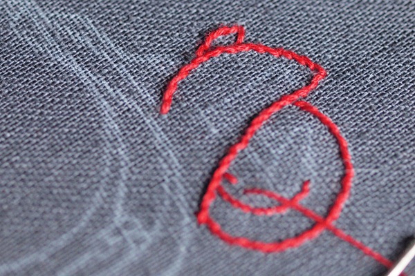red stitches
