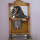 Mongolian sink (the water goes in the metal can)