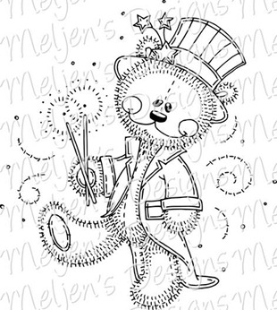 Meljens Designs Patriotic Bear