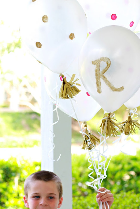 balloons with dots and tassels