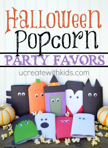Halloween Popcorn Party Favors @ ucreatewithkids.com