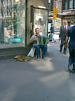 Street musician with accordion