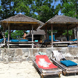 Typical Gili restaurants on the shore - you sit in little huts and contemplate the lazy atmosphere