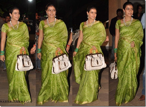 Kajol_Green_Designer_Saree