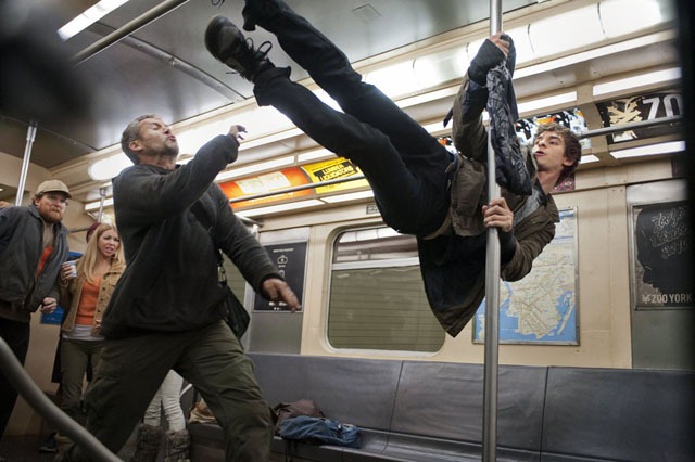 The Amazing Spider-Man Subway Attack Photo with Andrew Garfield