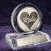 Acrylic vertical paperweight or medal stander with personalized silver plated medal. Your text and logos can be incorporated into the designs you choose. www.medalit.com - Absi Co
