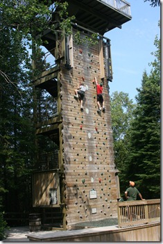Boys on the climbing wall