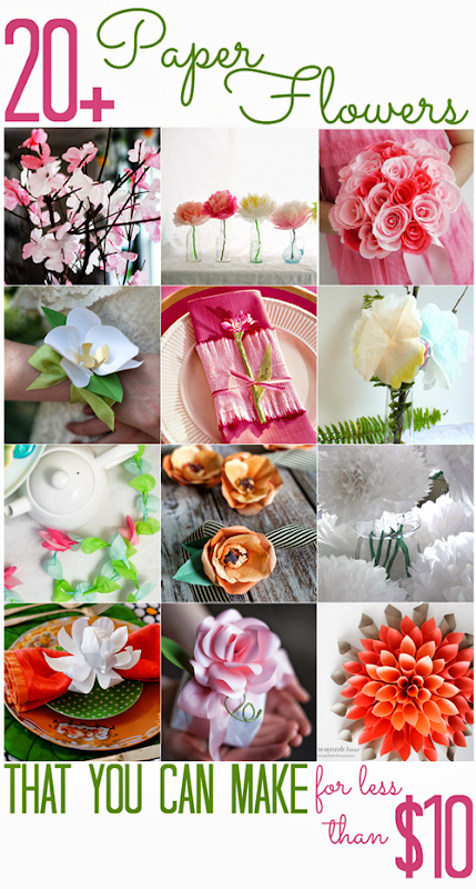 20 Paper Flowers (that you can make for less than $10) - All Cheap Crafts 20 Paper Flowers (that you can make for less than $10) - All Cheap Crafts