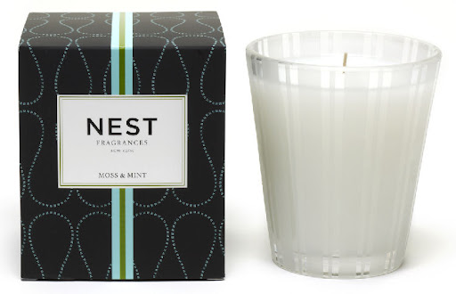 Smells like: garden mint, apple blossom and muguet. Nest Moss & Mint Candle, $32, shop.nestfragrances.com.