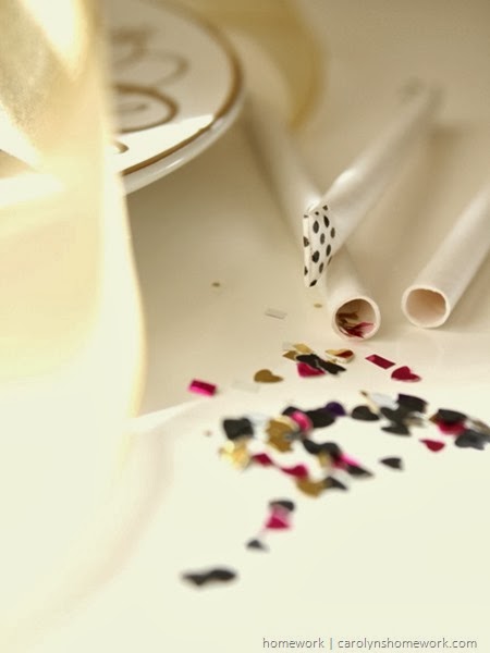 New Year's Eve Confetti Straws via homework | carolynshomework.com