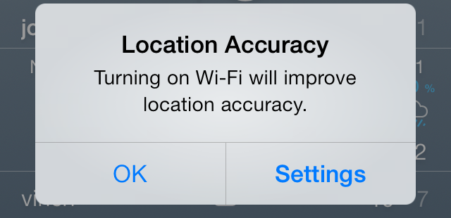 iOS 7 Location Accuracy prompt