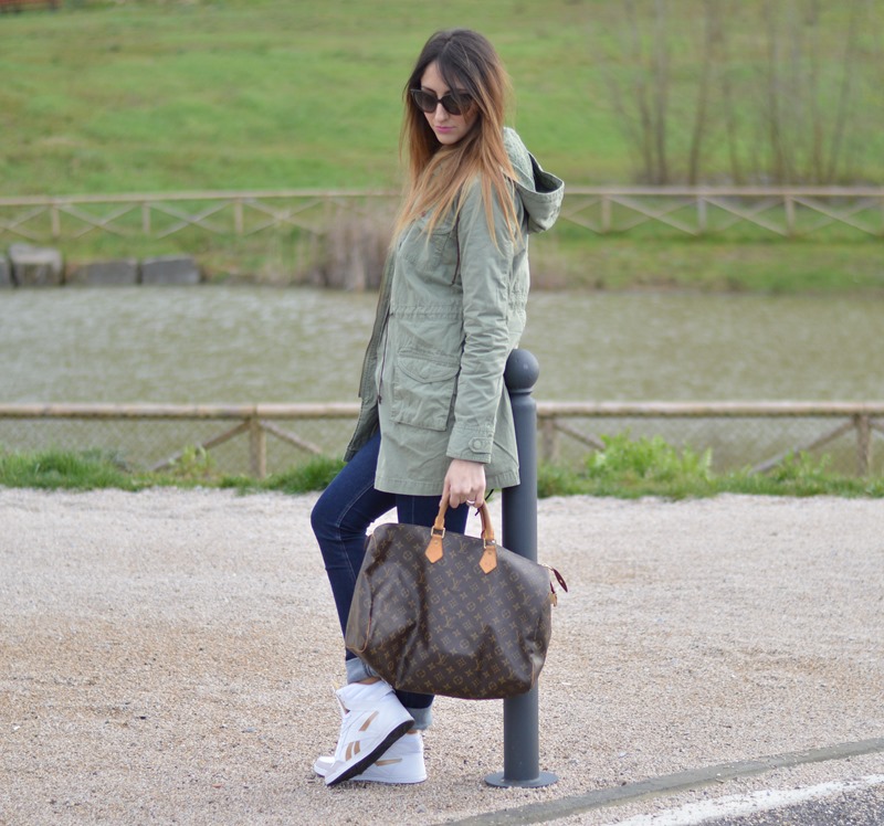 Reebok, reebok sneakers, Rifle, Rife parka, parka, Primark, felpa di primark, fashion blogger, italian fashion blogger, fashion blog, elisa taviti blog, elisa taviti, my fantabulous world, louis vuitton, louis vuitton speedy 40, louis vuitton speedy 40 bag