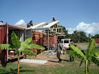 Fixing roofing iron sheets in place