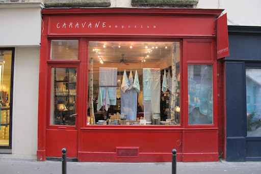The facade of the shop is painted the perfect shade of red.