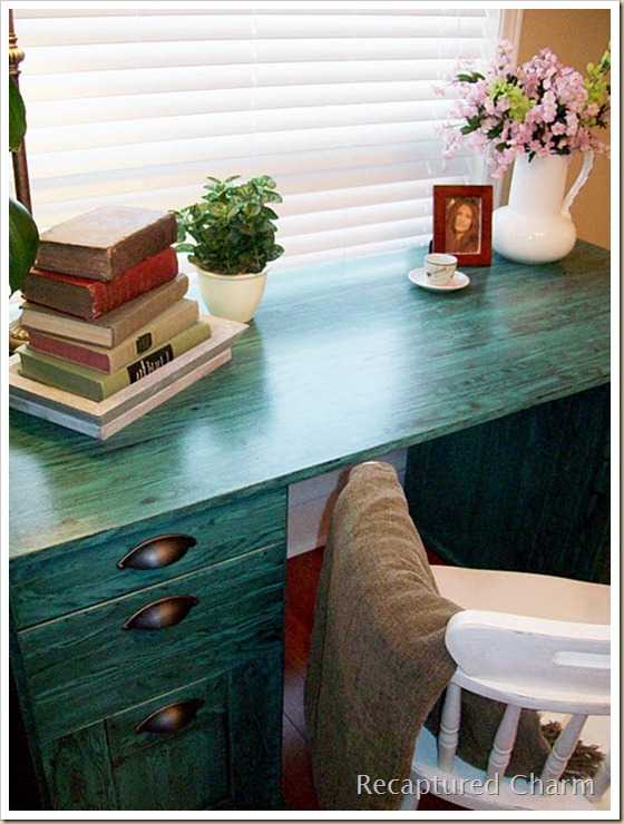 viridian green desk grained 049a