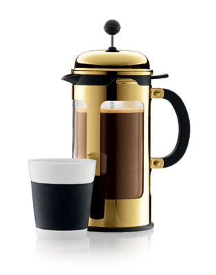 A Chambord Gold Double Wall Glass French Press. (bodumusa.com) A Chambord Gold Double Wall Glass French Press. (bodumusa.com)
