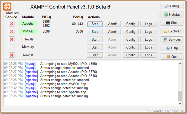 Mengganti port apache xampp Mengganti port apache xampp