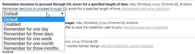 Chrome 39 remember SSL error override