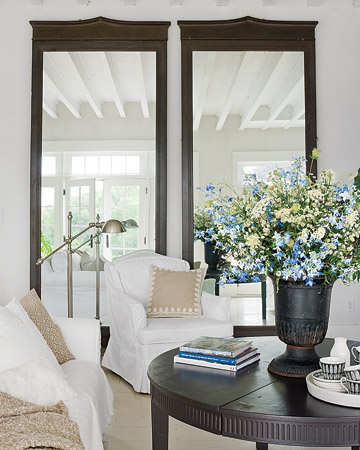 The contrast of light and dark in this room is striking.