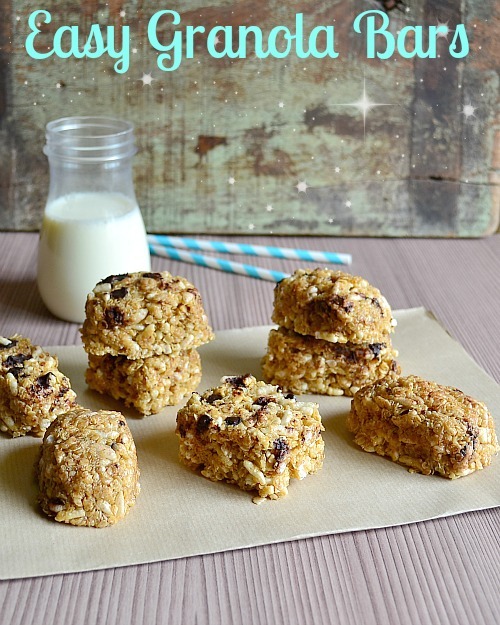 Granola bars using Quick cooking oats and rice krispies