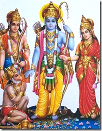 Sita, Rama, Lakshmana and Hanuman