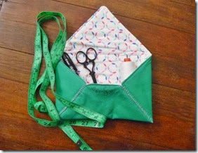 Fabric envelope with goodies