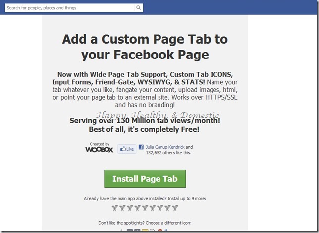 3 Custom FB app tabs install woobox