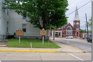 Capt. John "Jack" Jouett Jr. marker 1528 with "Bath County" marker on courthouse lawn.