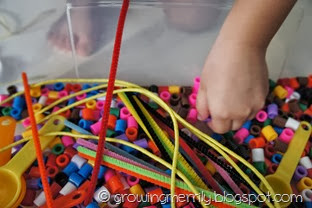 Collecting purple beads Collecting purple beads