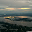 View of the Amazon river, from the plane over Manaus.