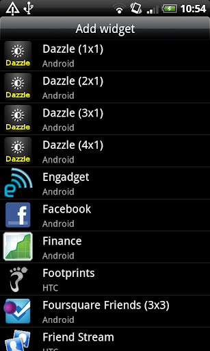 Forskellige widget størrelser, som Dazzle tilbyde Forskellige widget størrelser, som Dazzle tilbyde