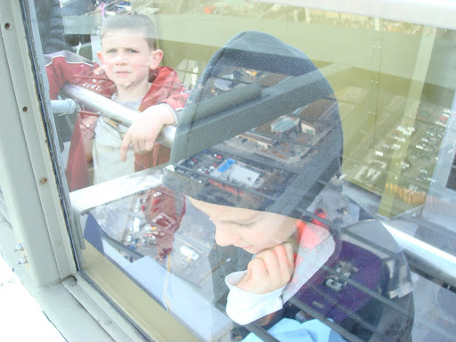 reflected in the glass