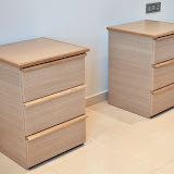 Horizontal Oak Bedside Cabinet