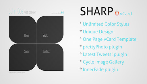 Sharp - HTML5 Premium vCard - Virtual Business Card Personal