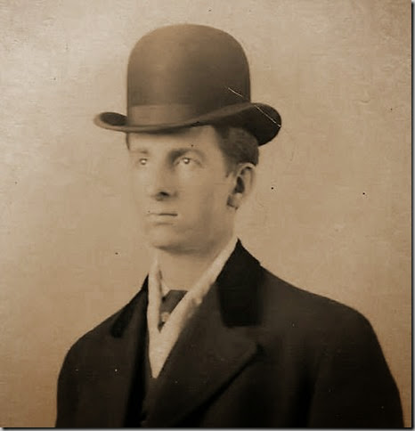 Gould_Harry in top hat_head & shoulder view-sepia