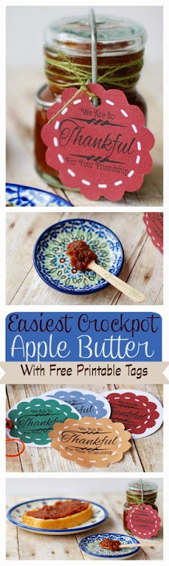 Easiest Crockpot Apple Butter with Free printable Tags Easiest Crockpot Apple Butter with Free printable Tags