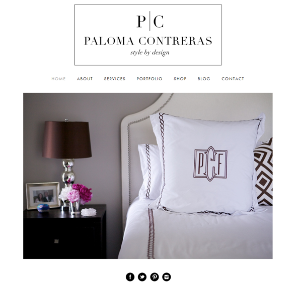 Paloma Contreras Design | Custom Monogrammed Bedding | David Hicks La Fiorentina | Serena & Lily Pondicherry Headboard