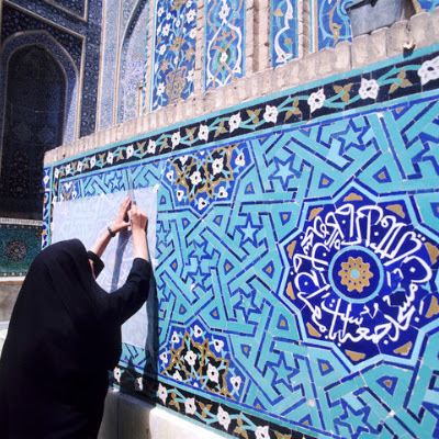 06 Sep 2001 --- Copying tile design of Masjed-e-Jame - Esfahan, Iran --- Image by © Jose Fuste Raga/CORBIS 4134904082_3805266964_o.jpg