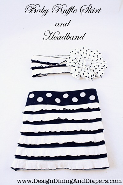 baby ruffle skirt and headband tutorial